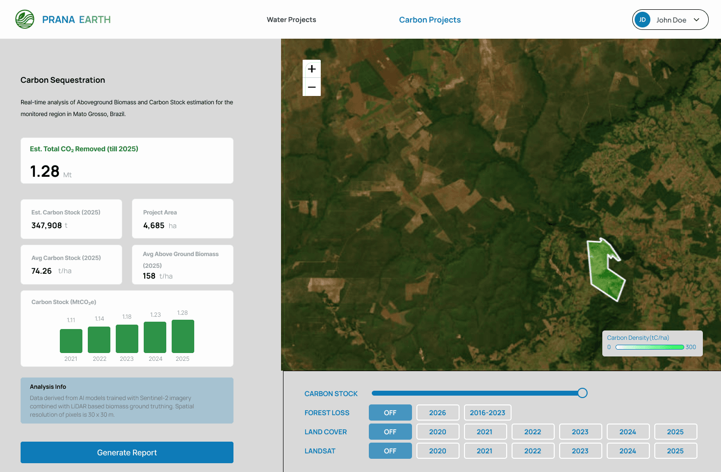 Carbon Sequestration & Biomass Stock Analysis